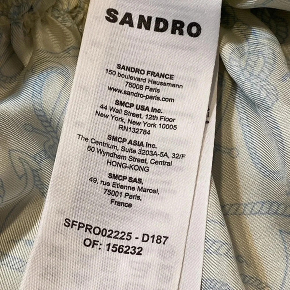 Sandro Rozie Silk Mini Shirt Dress with Long Sleeves and Collar - Picture 6 of 14